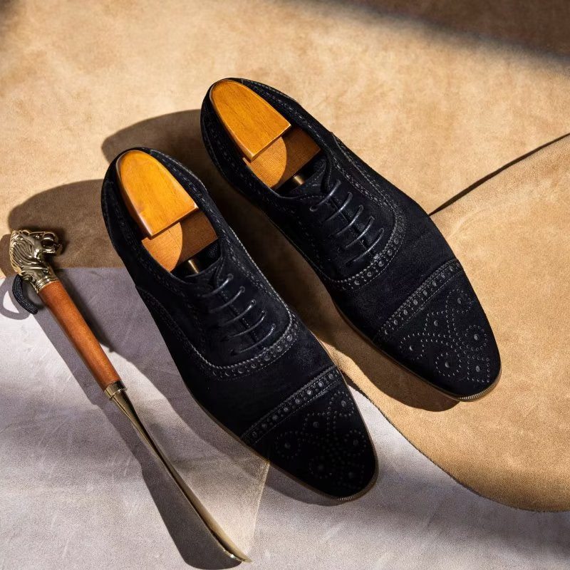 Pánské Společenské Boty Elegantní Šněrovací Šaty Brogues - Černá