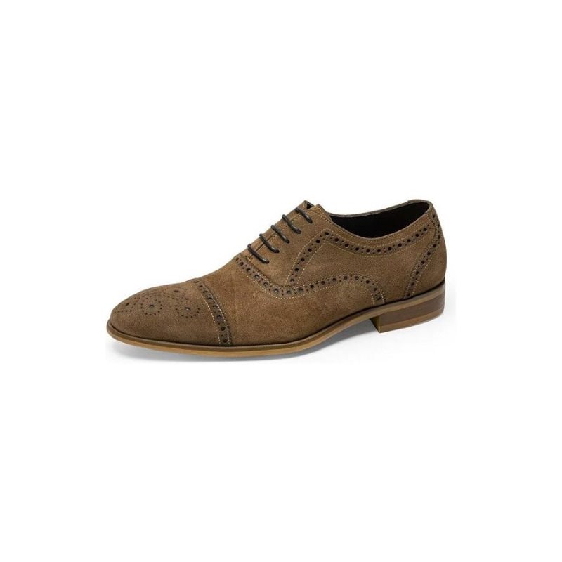 Pánské Společenské Boty Elegantní Šněrovací Šaty Brogues - Káva