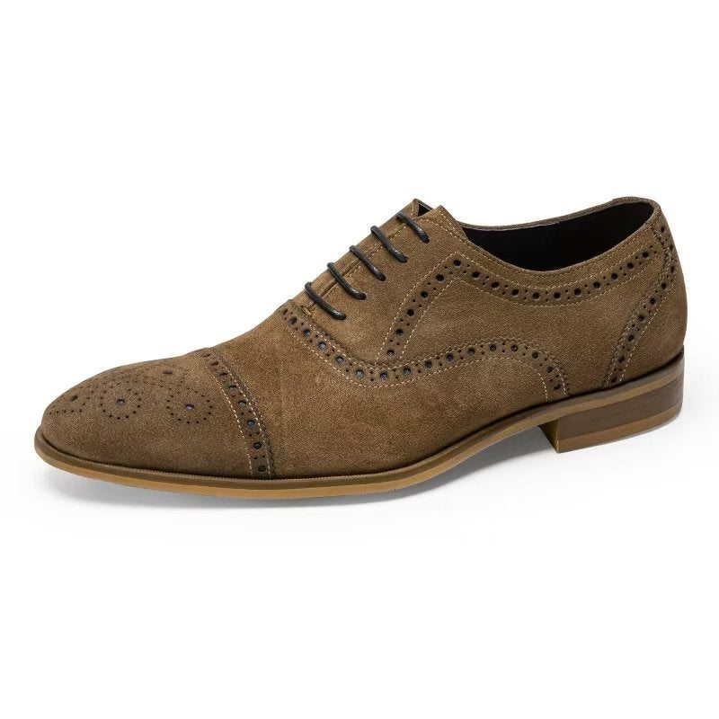 Pánské Společenské Boty Elegantní Šněrovací Šaty Brogues - Káva