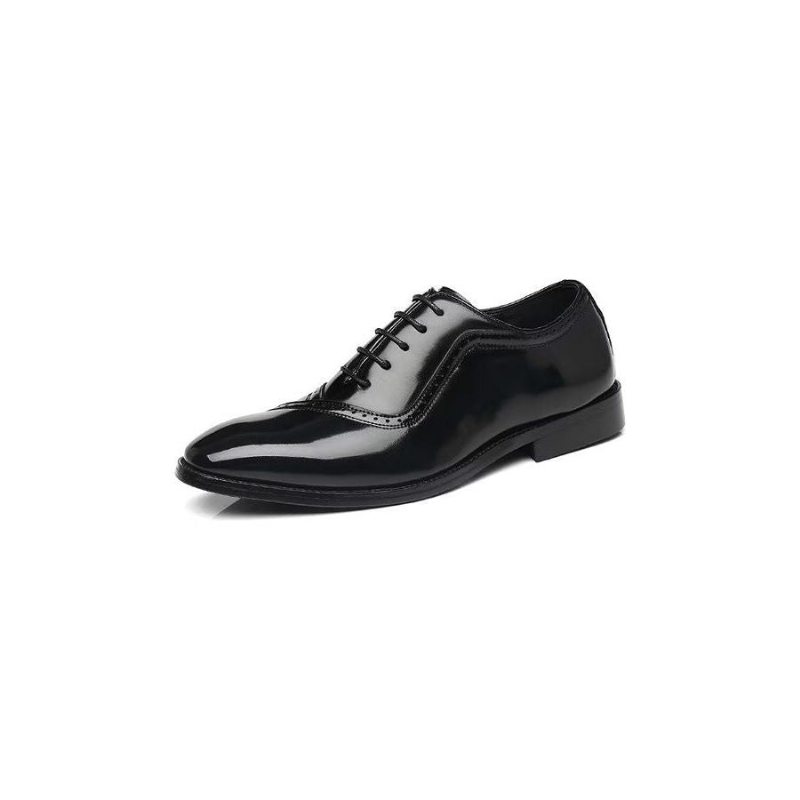 Pánské Společenské Boty Embossed Elegance Pointed Toe Stylové Oxford - Černá