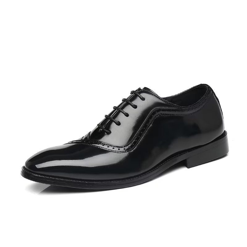 Pánské Společenské Boty Embossed Elegance Pointed Toe Stylové Oxford - Černá