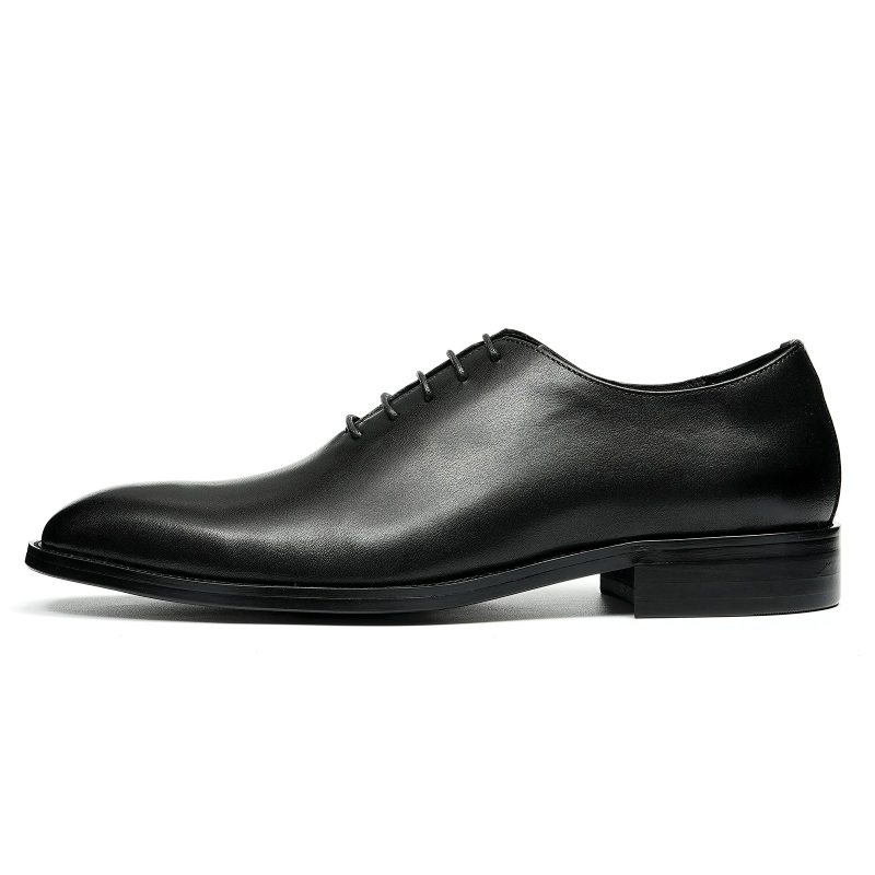 Pánské Společenské Boty Exotické Hnědé S Přezkou Wedding Brogue - Černá