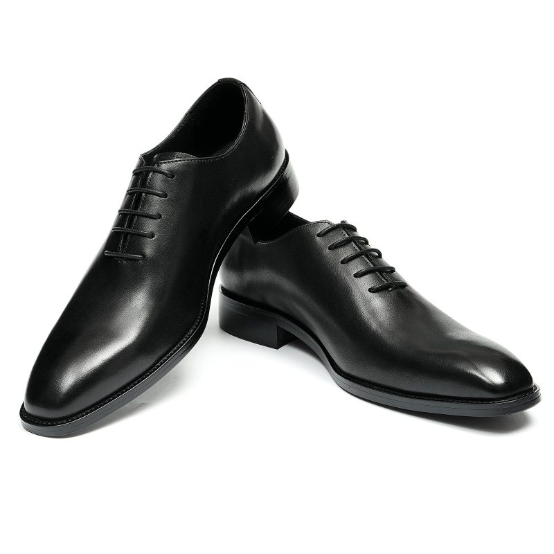 Pánské Společenské Boty Exotické Hnědé S Přezkou Wedding Brogue - Černá