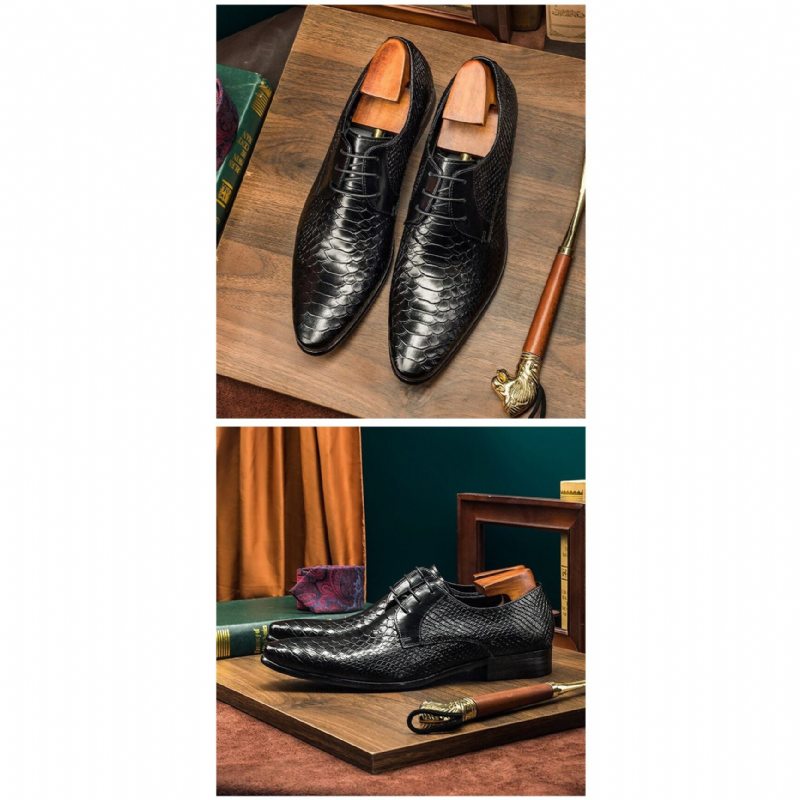 Pánské Společenské Boty Exotické Retro Šněrovací Wingtip Oxford - Černá