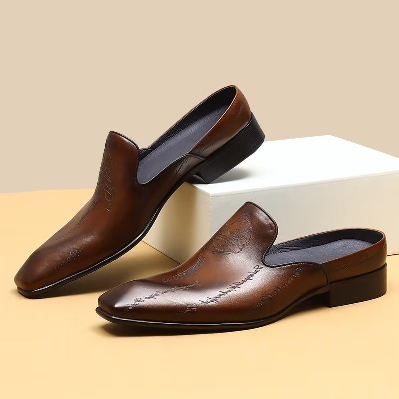 Pánské Společenské Boty Exotické Slip On - Káva