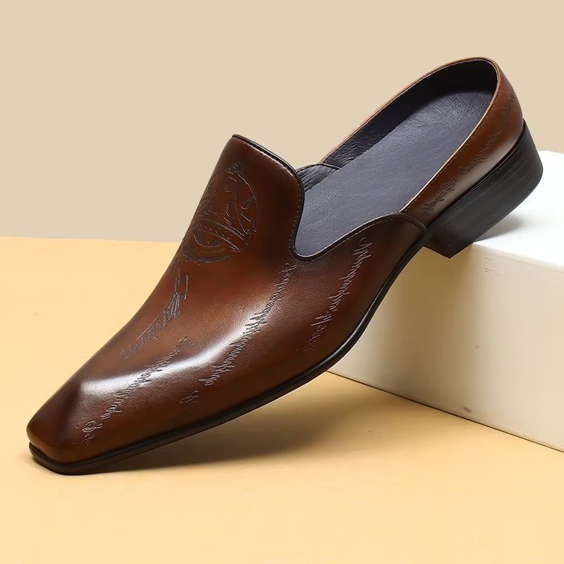 Pánské Společenské Boty Exotické Slip On - Káva