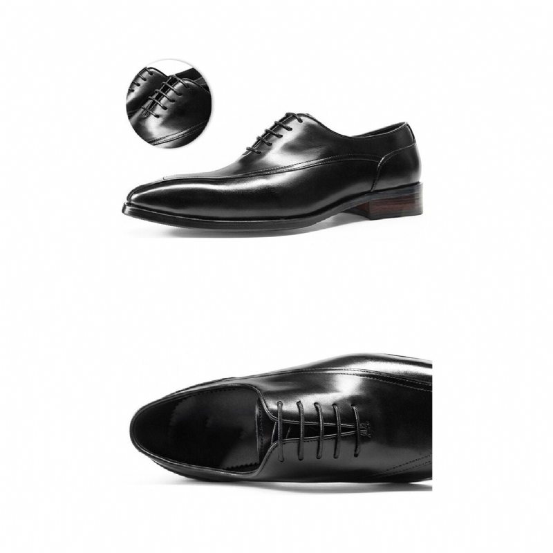 Pánské Společenské Boty Klasický Brogue Leather Šněrovací - Černá