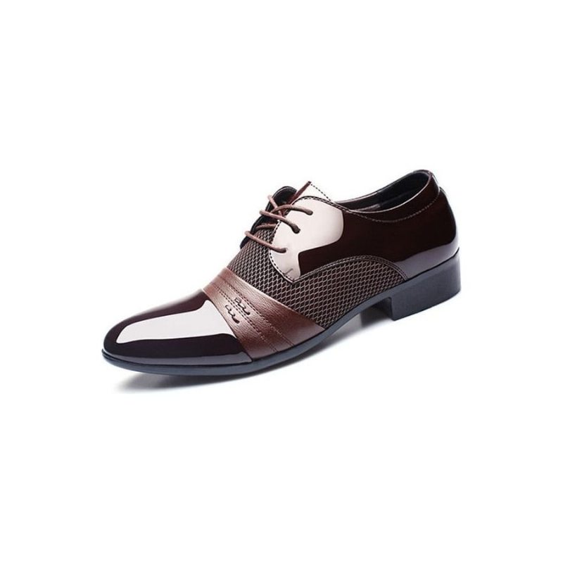 Pánské Společenské Boty Klasický Pointed Toe Oxford - Káva