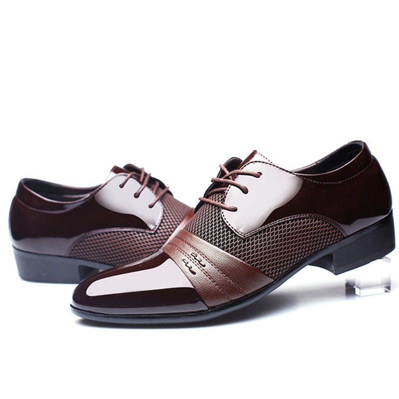 Pánské Společenské Boty Klasický Pointed Toe Oxford - Kávová Nazouvací