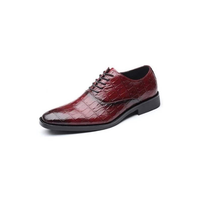 Pánské Společenské Boty Lesklé Klasický Pointed Oxfords - Červená