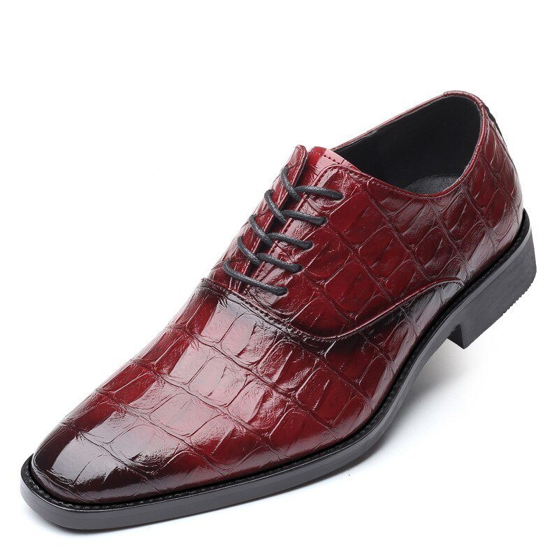 Pánské Společenské Boty Lesklé Klasický Pointed Oxfords - Červená