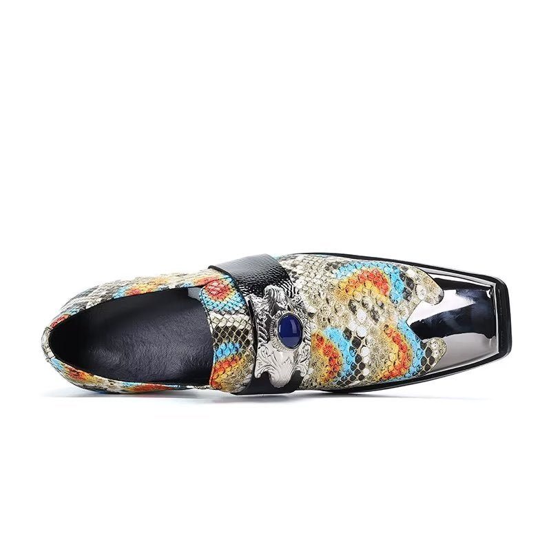 Pánské Společenské Boty Lux Exotic-embossed Leather Slip-on Formální Obuv - Exotické