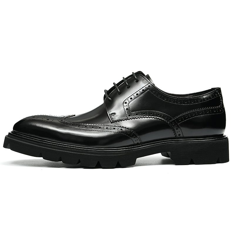 Pánské Společenské Boty Luxusní Brogue Oxford - Černá