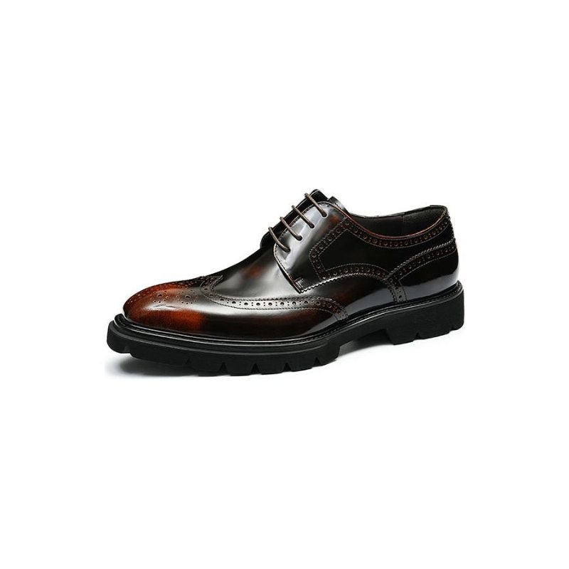 Pánské Společenské Boty Luxusní Brogue Oxford - Káva