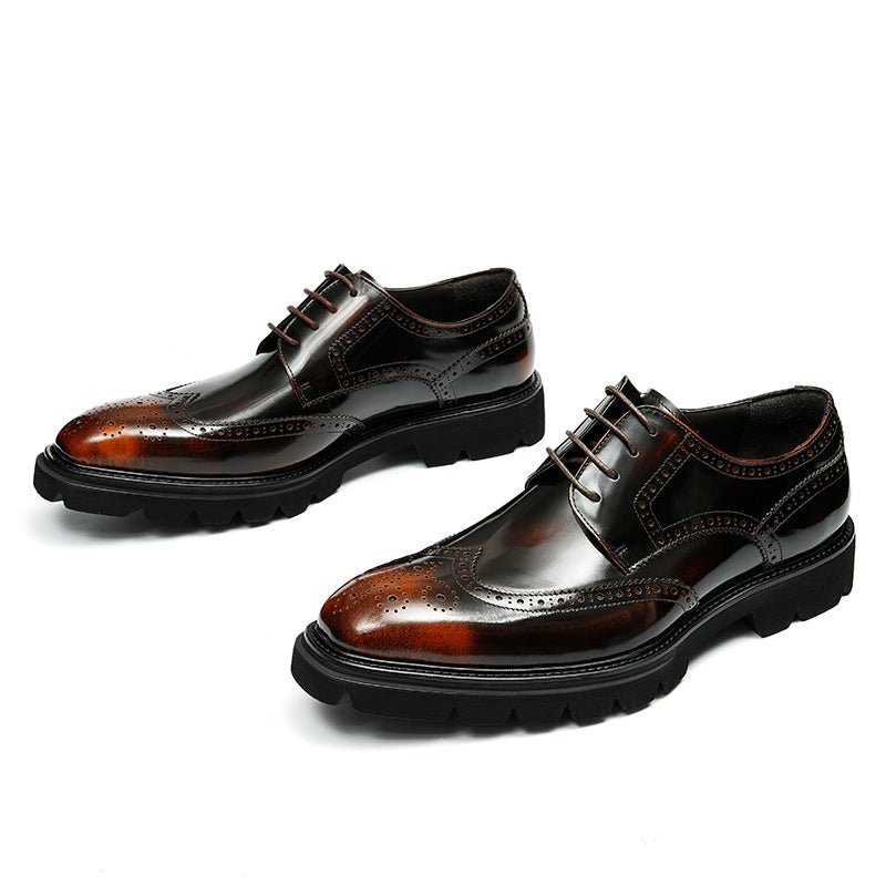 Pánské Společenské Boty Luxusní Brogue Oxford - Káva