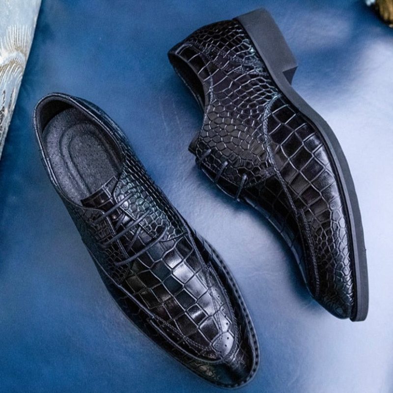 Pánské Společenské Boty Luxusní Crocgloss Classic Brogue - Černá