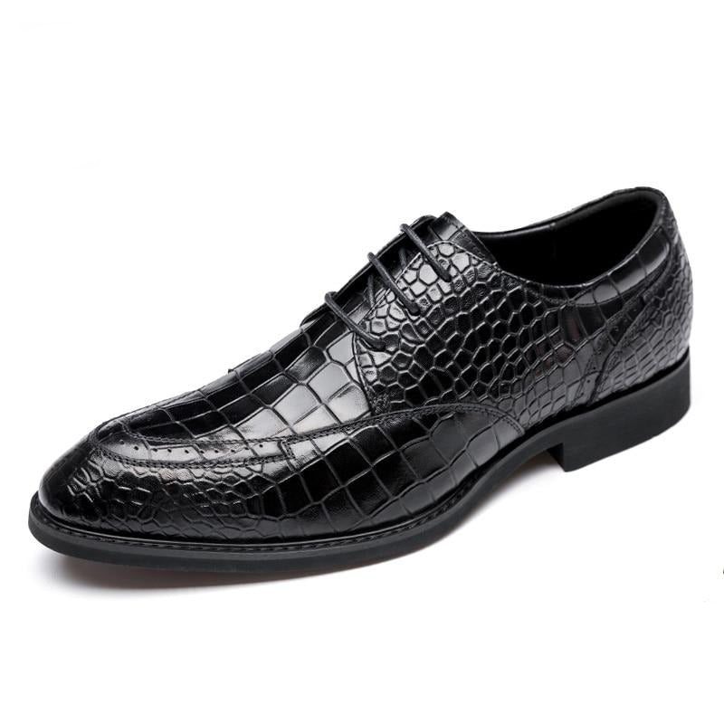 Pánské Společenské Boty Luxusní Crocgloss Classic Brogue - Černá