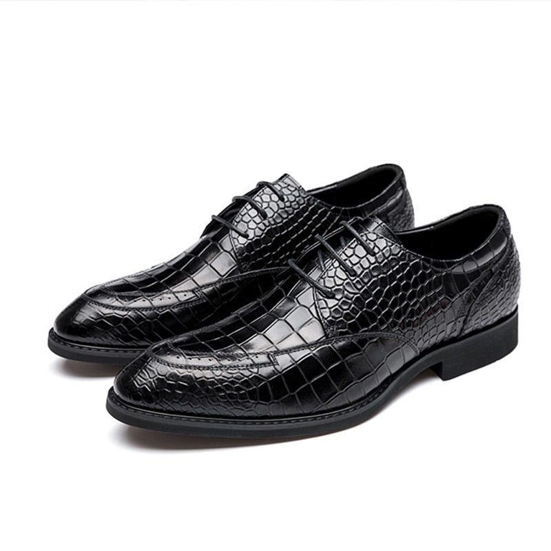 Pánské Společenské Boty Luxusní Crocgloss Classic Brogue - Černá