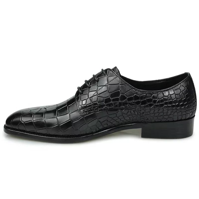 Pánské Společenské Boty Luxusní Elegantní Brogue Z Krokodýlí Kůže - Černá