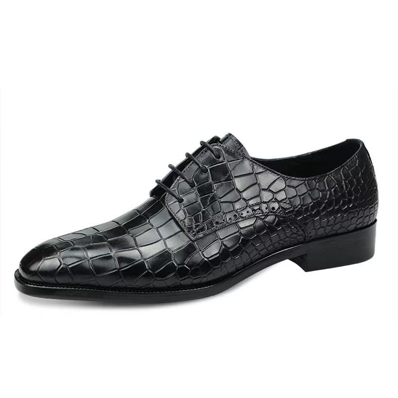 Pánské Společenské Boty Luxusní Elegantní Brogue Z Krokodýlí Kůže - Černá