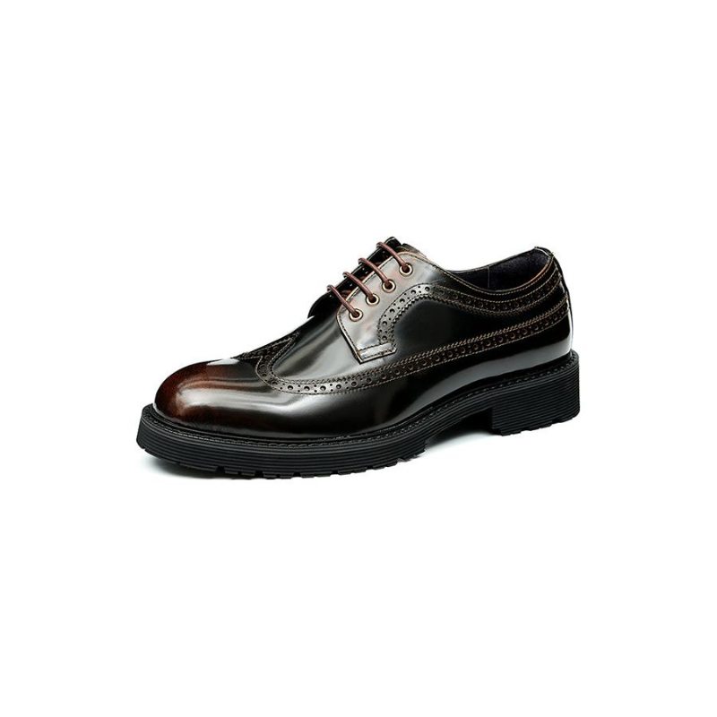 Pánské Společenské Boty Luxusní Oxford Brogue - Káva