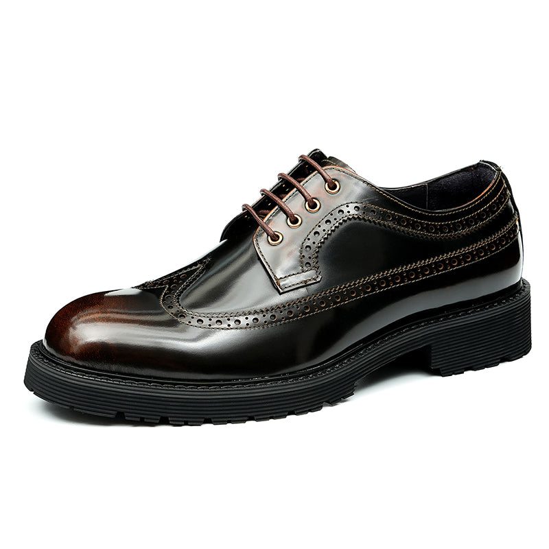 Pánské Společenské Boty Luxusní Oxford Brogue - Káva