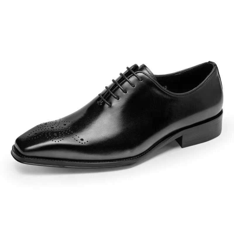 Pánské Společenské Boty Luxusní Oxford Elegance Z Hovězí Kůže - Černá