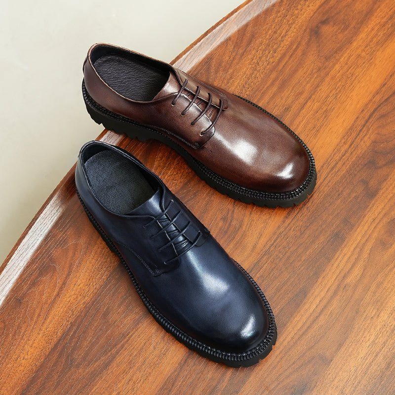 Pánské Společenské Boty Luxusní Šněrovací Brogue Oxford - Káva