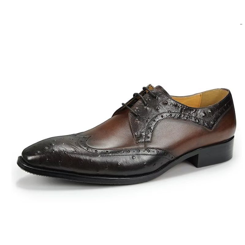 Pánské Společenské Boty Modish Bespoke Brogue Kožené Svatební - Káva