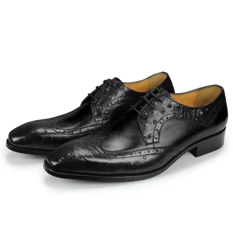 Pánské Společenské Boty Modish Bespoke Brogue Kožené Svatební - Černá