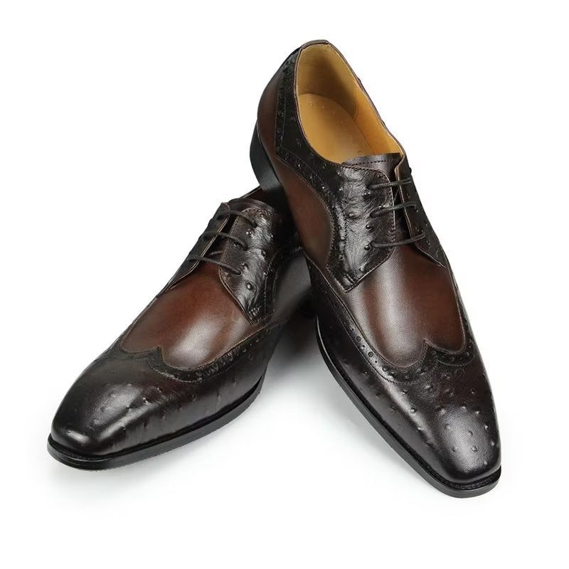 Pánské Společenské Boty Modish Bespoke Brogue Kožené Svatební - Káva