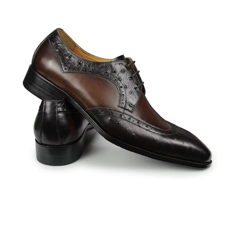 Pánské Společenské Boty Modish Bespoke Brogue Kožené Svatební - Káva