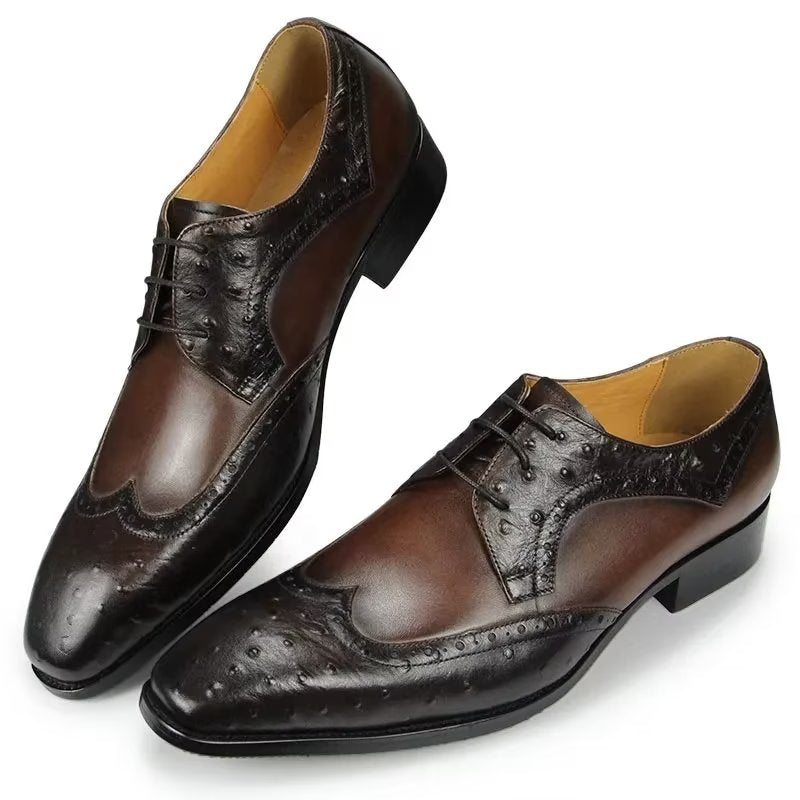 Pánské Společenské Boty Modish Bespoke Brogue Kožené Svatební - Káva