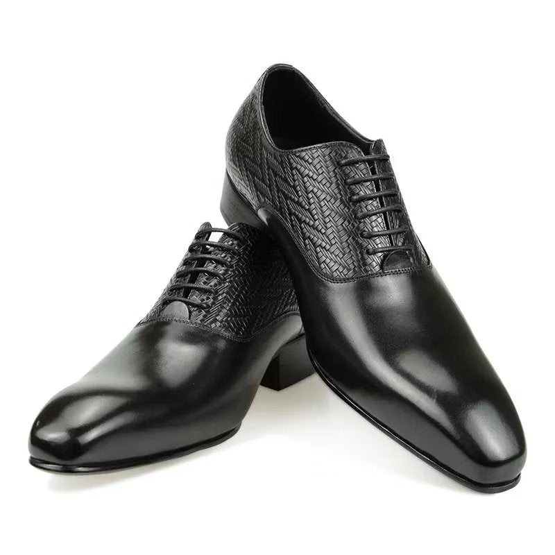 Pánské Společenské Boty Modish Brogue Nuptial Oxford Kožené - Černá