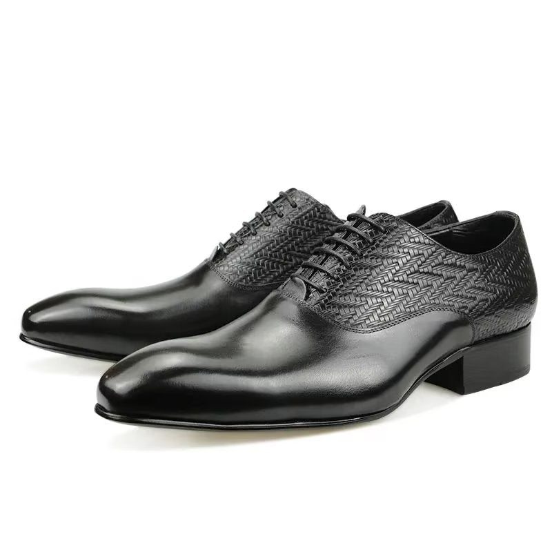 Pánské Společenské Boty Modish Brogue Nuptial Oxford Kožené - Černá