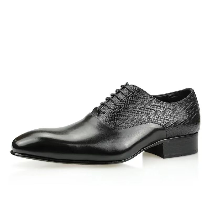 Pánské Společenské Boty Modish Brogue Nuptial Oxford Kožené - Černá