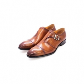 Pánské Společenské Boty Modish Luxury Krokodýlí Vzor Monkstrap