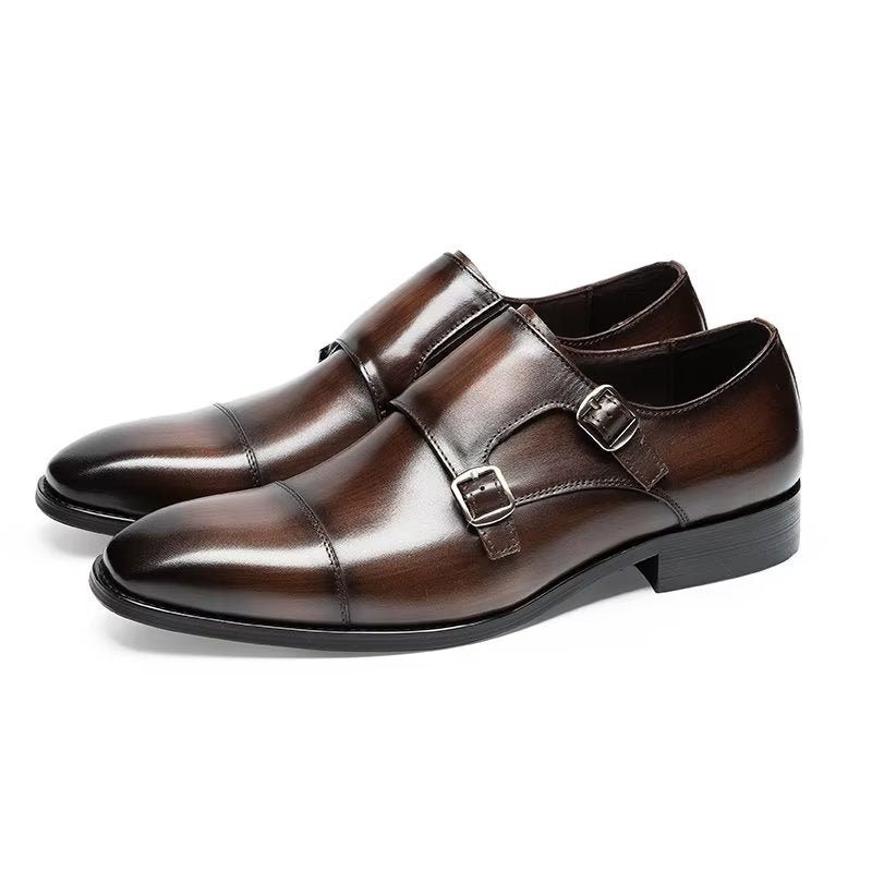 Pánské Společenské Boty Monkstrap - Káva