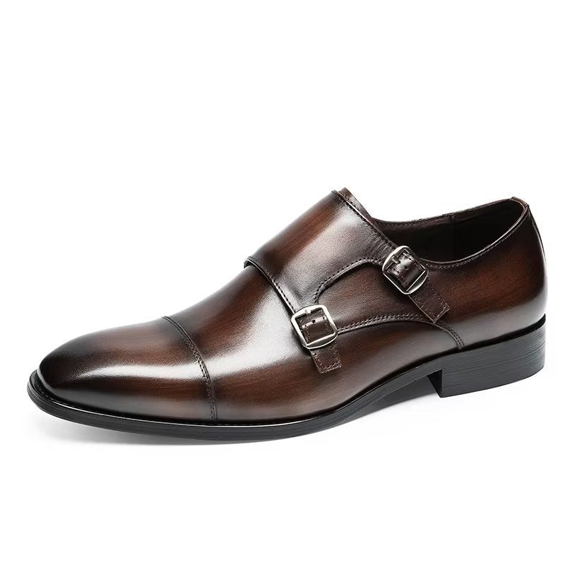 Pánské Společenské Boty Monkstrap - Káva