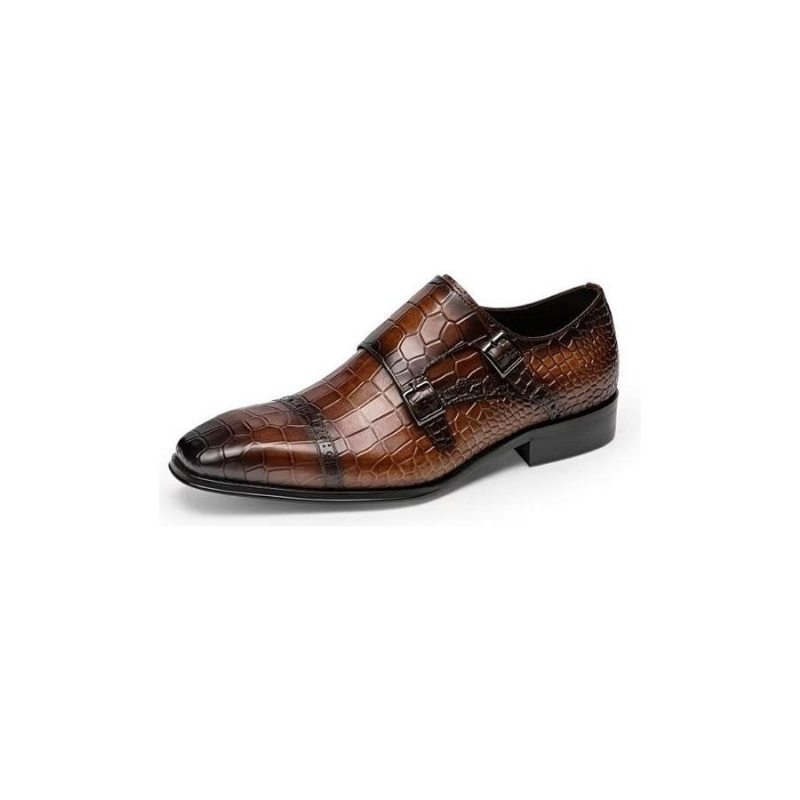 Pánské Společenské Boty Monkstraps - Káva