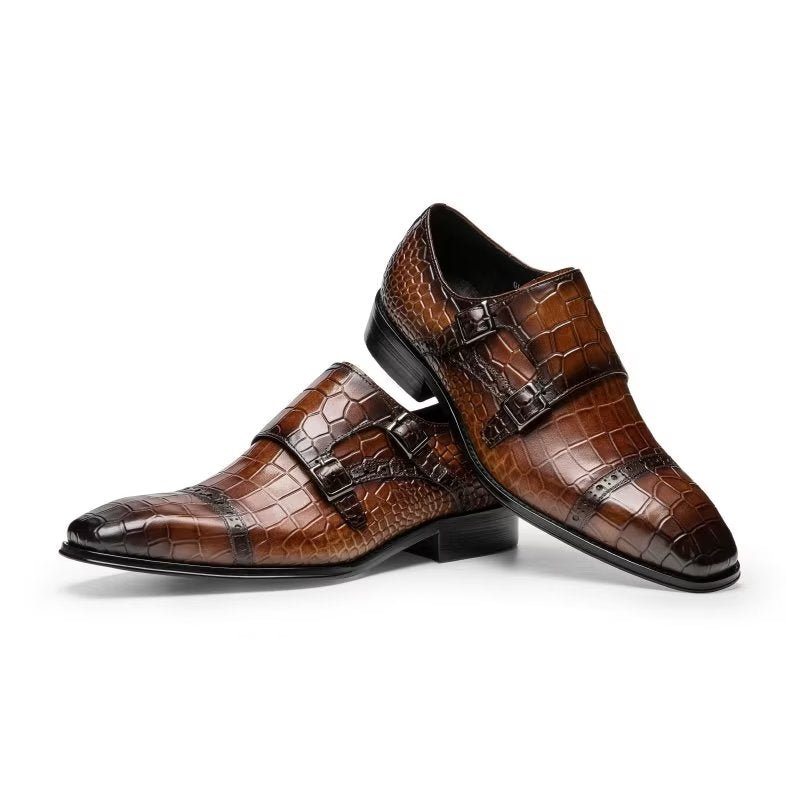 Pánské Společenské Boty Monkstraps - Káva