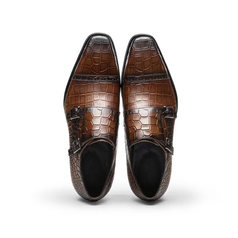 Pánské Společenské Boty Monkstraps - Káva