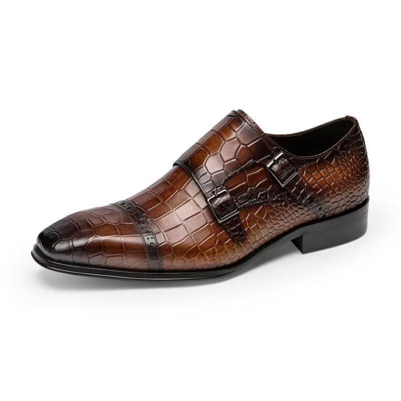 Pánské Společenské Boty Monkstraps - Káva