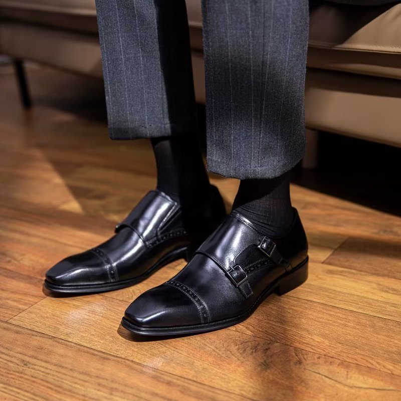 Pánské Společenské Boty Monkstraps - Černá