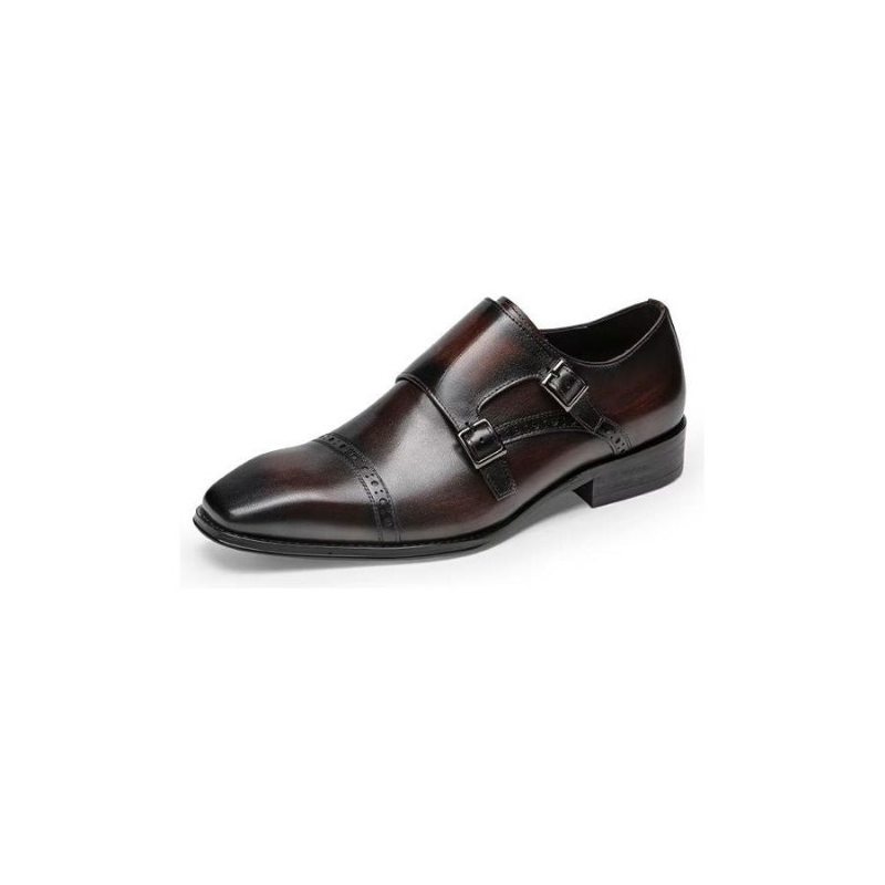 Pánské Společenské Boty Monkstraps - Káva