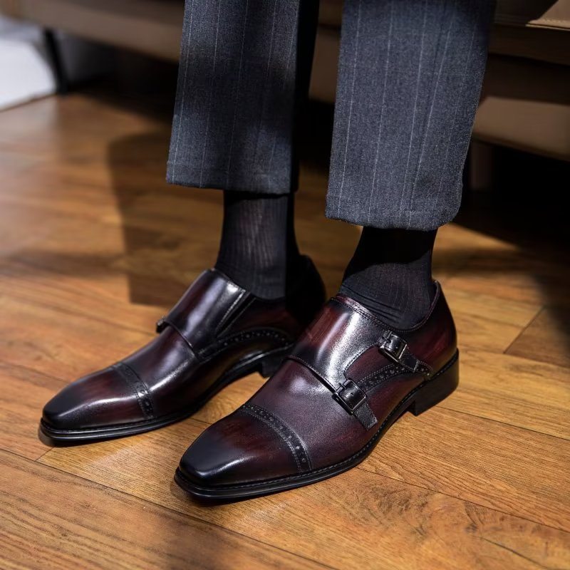 Pánské Společenské Boty Monkstraps - Káva