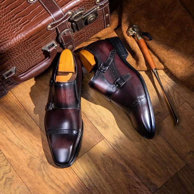 Pánské Společenské Boty Monkstraps - Káva