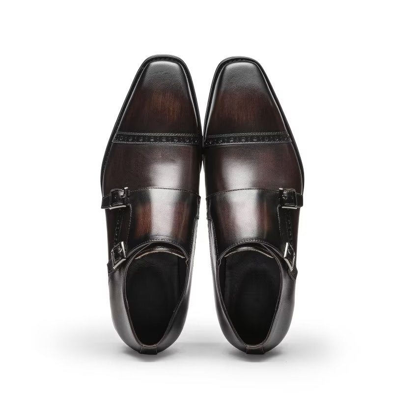 Pánské Společenské Boty Monkstraps - Káva