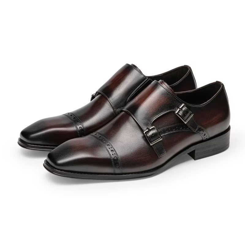 Pánské Společenské Boty Monkstraps - Káva