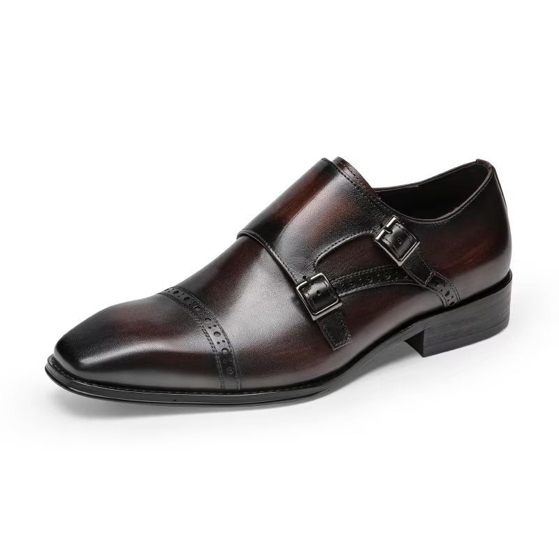 Pánské Společenské Boty Monkstraps - Káva